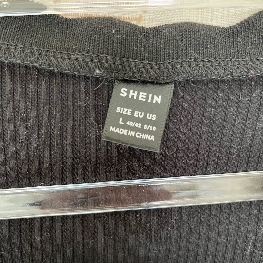 Shein Black Ribbed Sweater